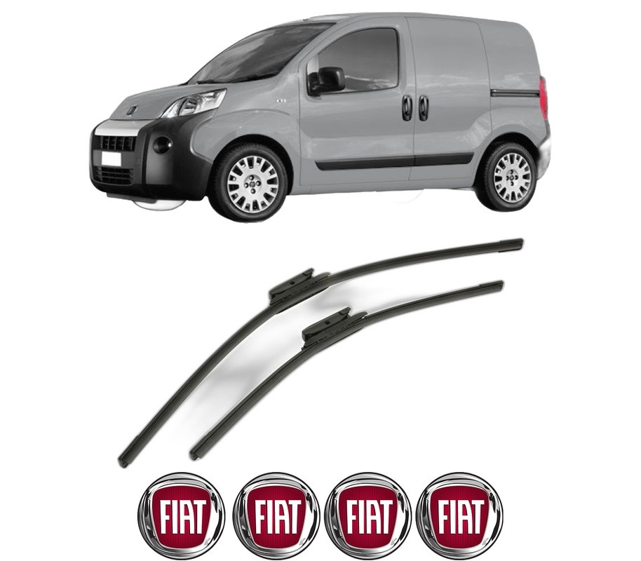 Set stergatoare auto FIAT FIORINO Box Body/MPV (225_) din 2007-2015, pentru parbriz auto, 2 bucati, Bosch Aerotwin, din cauciuc siliconat rezistent, 4 Stickere Auto FIAT