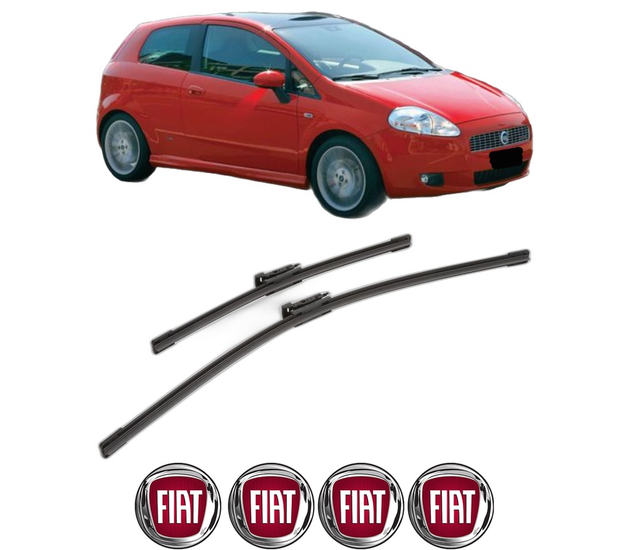 Set stergatoare auto FIAT PANDA (312_, 319_) din 2012-2022, pentru parbriz auto, 2 bucati, Bosch Aerotwin, din cauciuc siliconat rezistent, 4 Stickere Auto FIAT