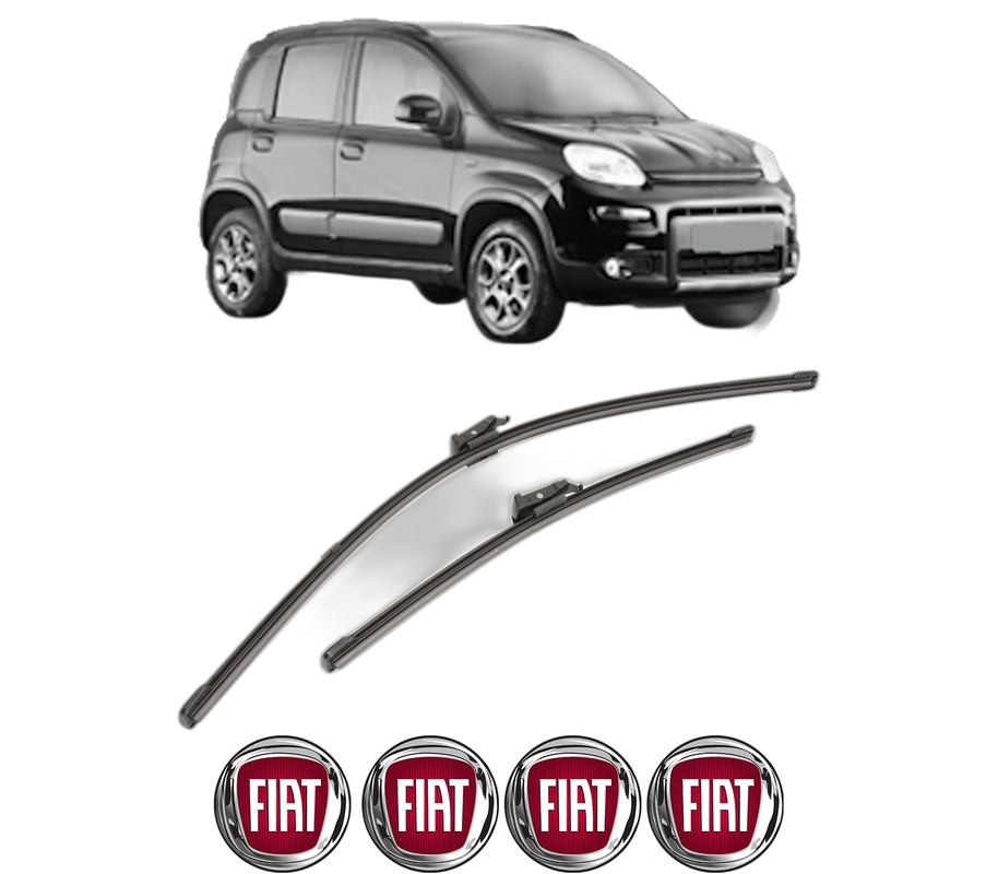Set stergatoare auto FIAT PANDA VAN (312_, 519_) din 2012-2020, pentru parbriz auto, 2 bucati, Valeo Silencio Xtrm, din cauciuc siliconat rezistent, 4 Stickere Auto FIAT