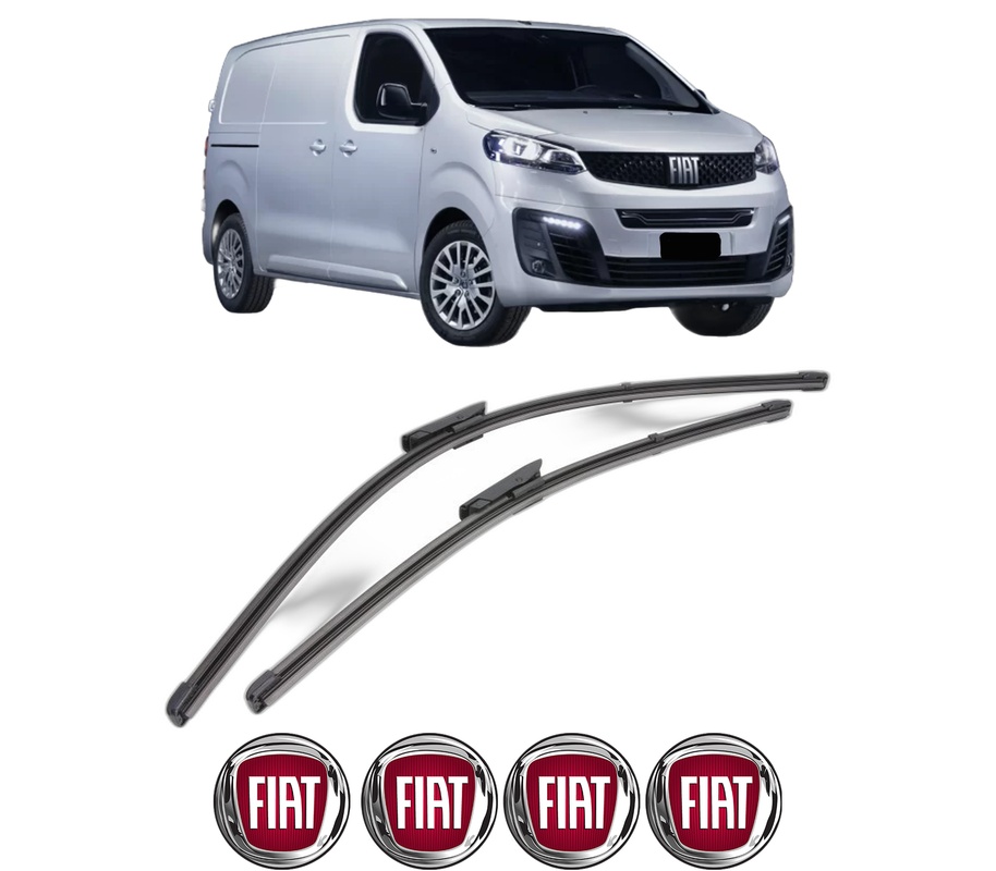 Set stergatoare auto FIAT SCUDO Van din 2022-2025, pentru parbriz auto, 2 bucati, Valeo Silencio Xtrm, din cauciuc siliconat rezistent, 4 Stickere Auto FIAT