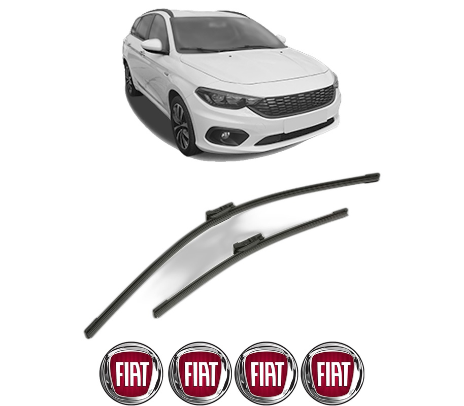 Set stergatoare auto FIAT TIPO Estate (356_, 357_) din 2016-2022, pentru parbriz auto, 2 bucati, Bosch Aerotwin, din cauciuc siliconat rezistent, 4 Stickere Auto FIAT