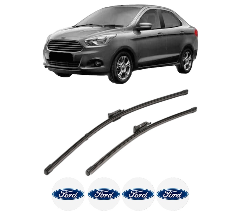 Set stergatoare auto FORD KA+ III Saloon (TK, FK) din 2016, pentru parbriz auto, 2 bucati, Valeo Silencio Xtrm, din cauciuc siliconat rezistent, 4 Stickere Auto FORD