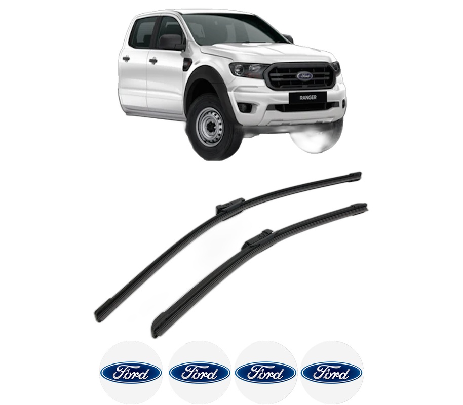 Set stergatoare auto FORD USA RANGER Crew Cab Pickup din 2022-2023, pentru parbriz auto, 2 bucati, Bosch Aerotwin, din cauciuc siliconat rezistent, 4 Stickere Auto FORD USA