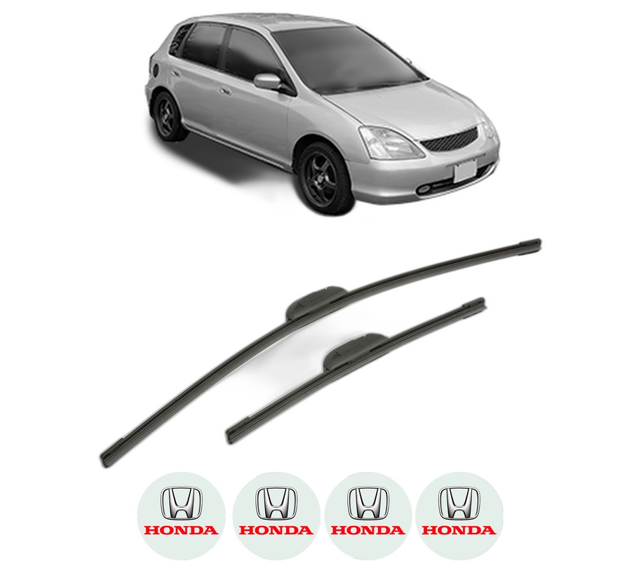 Set stergatoare auto HONDA CIVIC VII Hatchback (EU, EP, EV) din 2000-2002, pentru parbriz auto, 2 bucati, Bosch Aerotwin Retrofit, din cauciuc siliconat rezistent, 4 Stickere Auto HONDA