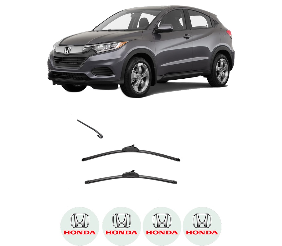 Set stergatoare auto HONDA HR-V (RV) din 2021, pentru parbriz auto, 2 bucati, Valeo Silencio, din cauciuc siliconat rezistent, 4 Stickere Auto HONDA