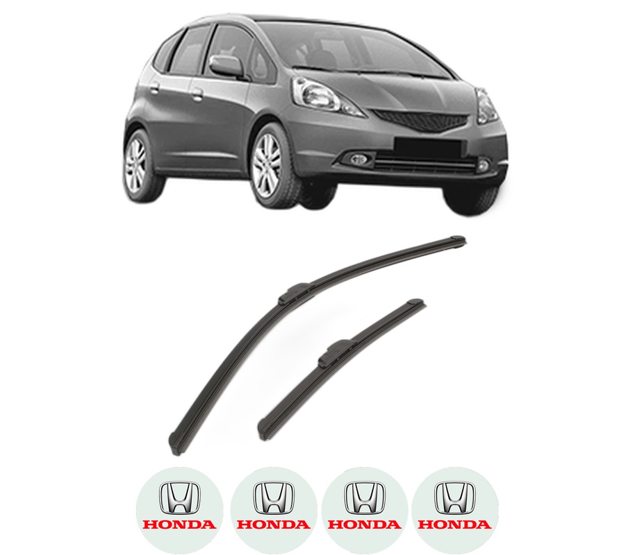 Set stergatoare auto HONDA JAZZ III (GE_, GG_, GP_, ZA_) din 2008-2011, pentru parbriz auto, 2 bucati, Bosch Aerotwin Retrofit, din cauciuc siliconat rezistent, 4 Stickere Auto HONDA