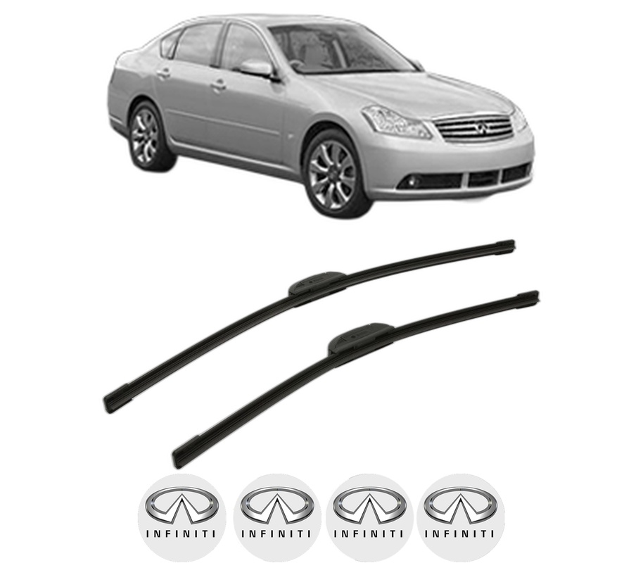 Set stergatoare auto INFINITI M35 din 2005-2010, pentru parbriz auto, 2 bucati, Bosch Aerotwin Retrofit, din cauciuc siliconat rezistent, 4 Stickere Auto INFINITI
