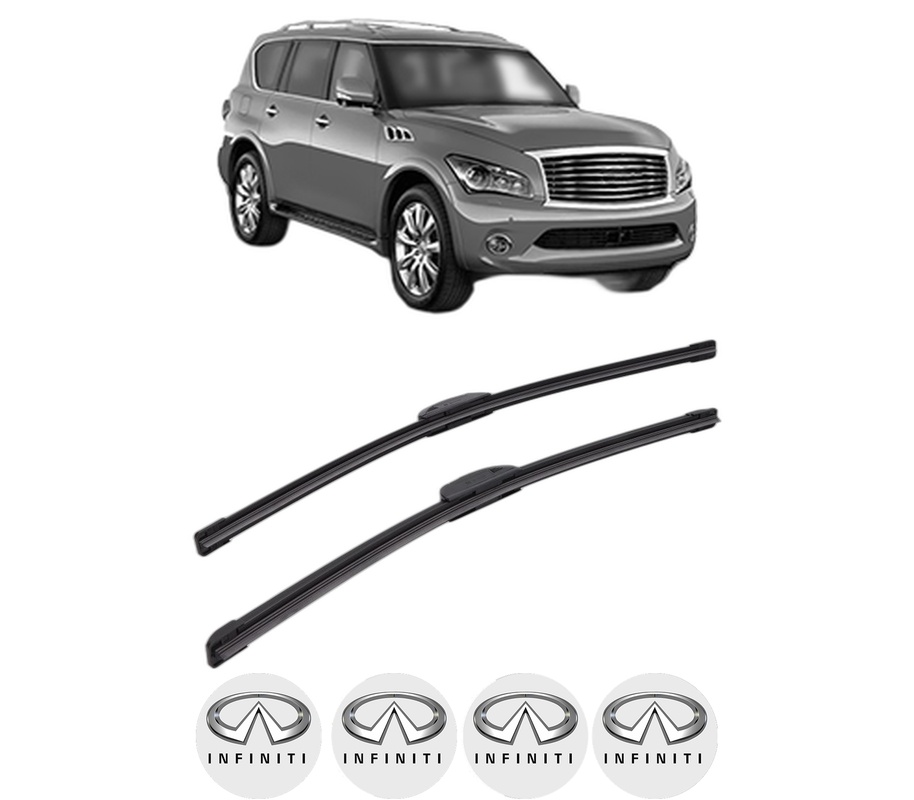 Set stergatoare auto INFINITI QX56 din 2003-2014, pentru parbriz auto, 2 bucati, Bosch Aerotwin Retrofit, din cauciuc siliconat rezistent, 4 Stickere Auto INFINITI