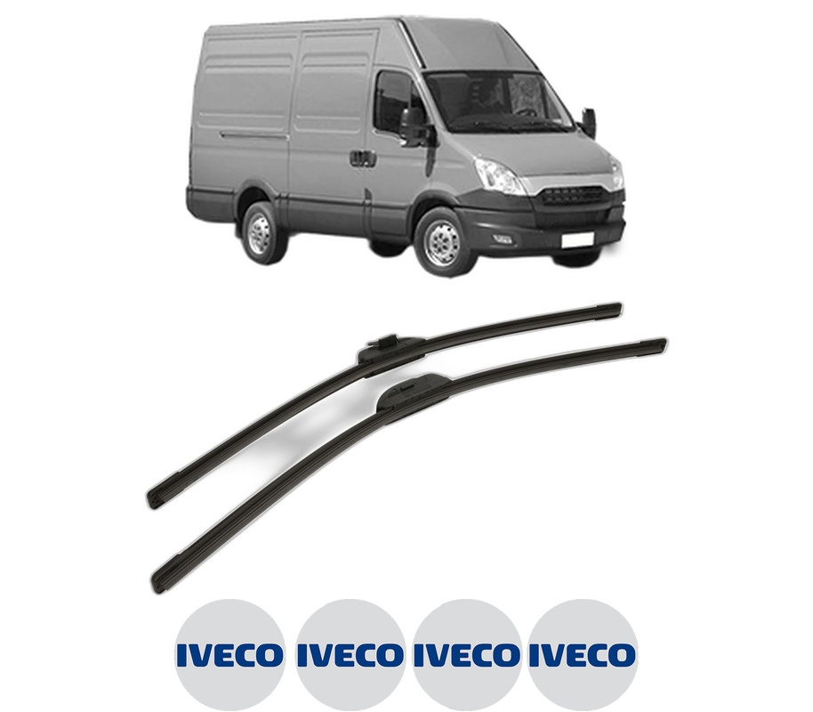Set stergatoare auto IVECO DAILY V Van din 2011-2014, pentru parbriz auto, 2 bucati, Bosch Aerotwin Retro Truck, din cauciuc siliconat rezistent, 4 Stickere Auto IVECO