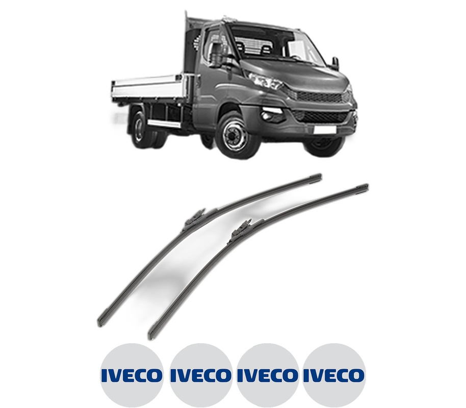 Set stergatoare auto IVECO DAILY VI Platform/Chassis din 2014-2022, pentru parbriz auto, 2 bucati, Bosch Aerotwin, din cauciuc siliconat rezistent, 4 Stickere Auto IVECO