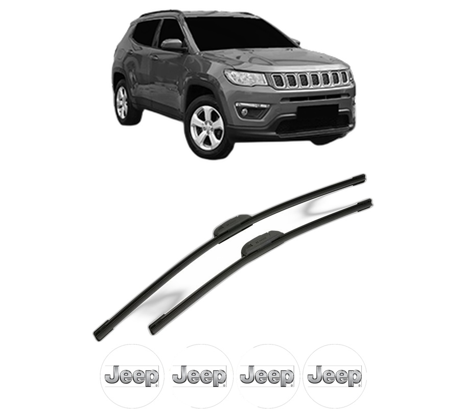 Set stergatoare auto JEEP COMPASS (MP, M6, MV, M7) din 2016-2022, pentru parbriz auto, 2 bucati, Bosch Aerotwin Retrofit, din cauciuc siliconat rezistent, 4 Stickere Auto JEEP