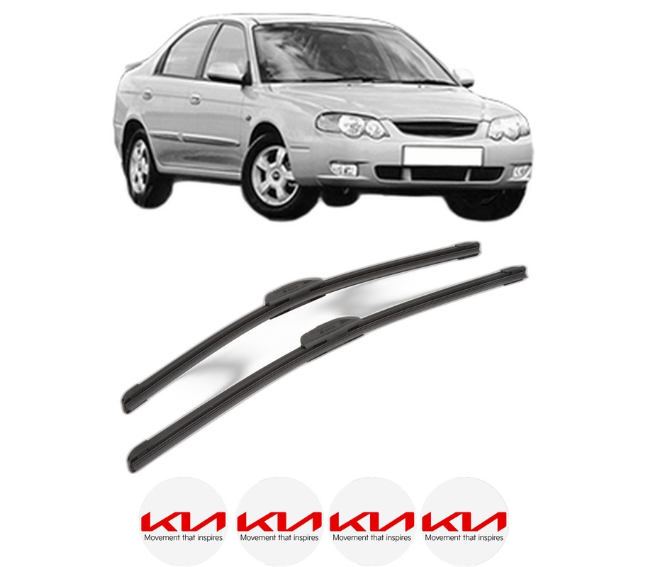 Set stergatoare auto KIA SHUMA II (FB) din 2001-2003, pentru parbriz auto, 2 bucati, Bosch Aerotwin Retrofit, din cauciuc siliconat rezistent, 4 Stickere Auto KIA