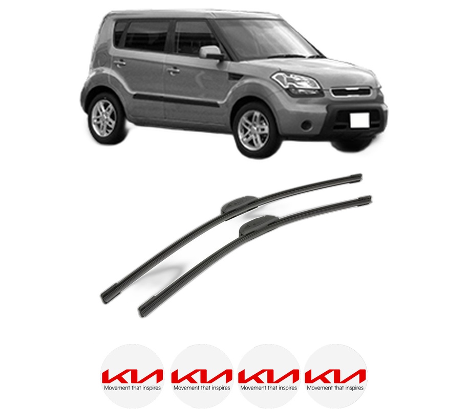 Set stergatoare auto KIA SOUL I (AM) din 2009-2014, pentru parbriz auto, 2 bucati, Bosch Aerotwin Retrofit, din cauciuc siliconat rezistent, 4 Stickere Auto KIA