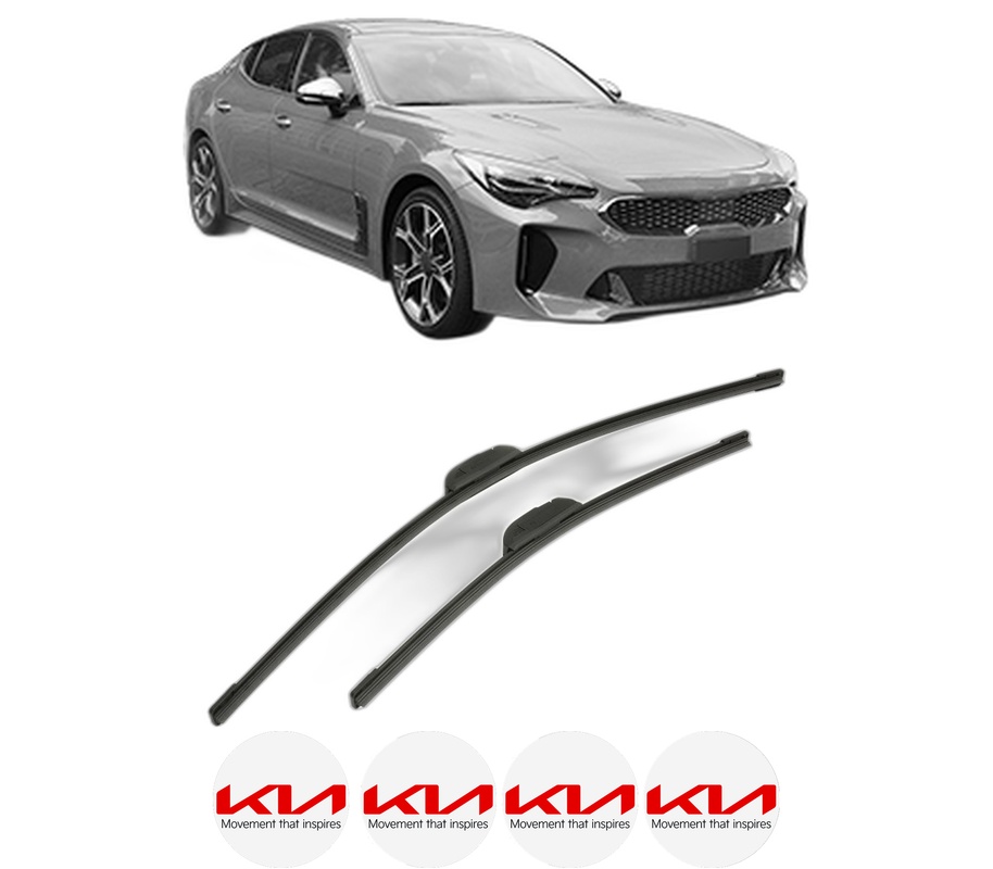 Set stergatoare auto KIA STINGER (CK) din 2017-2018, pentru parbriz auto, 2 bucati, Bosch Aerotwin Retrofit, din cauciuc siliconat rezistent, 4 Stickere Auto KIA