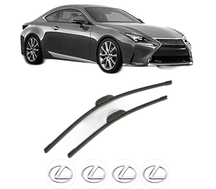 Set stergatoare auto LEXUS RC (_C1_) din 2014-2018, pentru parbriz auto, 2 bucati, Bosch Aerotwin, din cauciuc siliconat rezistent, 4 Stickere Auto LEXUS