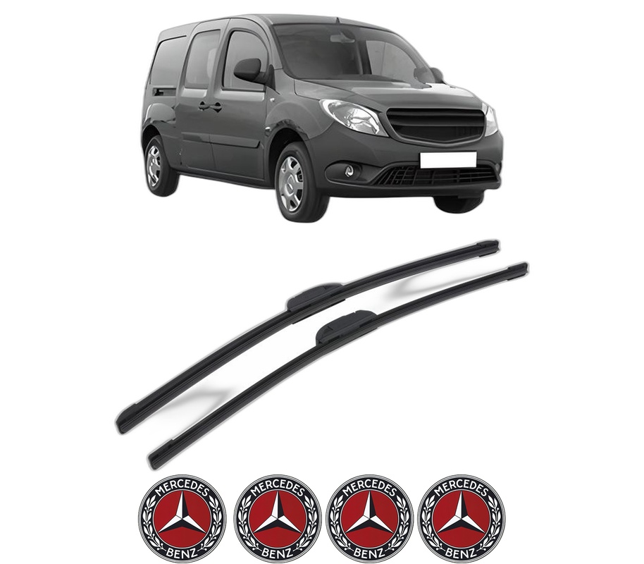 Set stergatoare auto MERCEDES-BENZ CITAN Mixto (Double Cabin) (W415) din 2012-2021, pentru parbriz auto, 2 bucati, Bosch Aerotwin Retrofit, din cauciuc siliconat rezistent, 4 Stickere Auto MERCEDES-BENZ