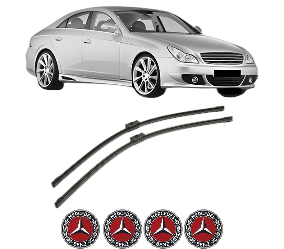 Set stergatoare auto MERCEDES-BENZ CLS (C219) din 2004-2010, pentru parbriz auto, 2 bucati, Bosch Aerotwin, din cauciuc siliconat rezistent, 4 Stickere Auto MERCEDES-BENZ