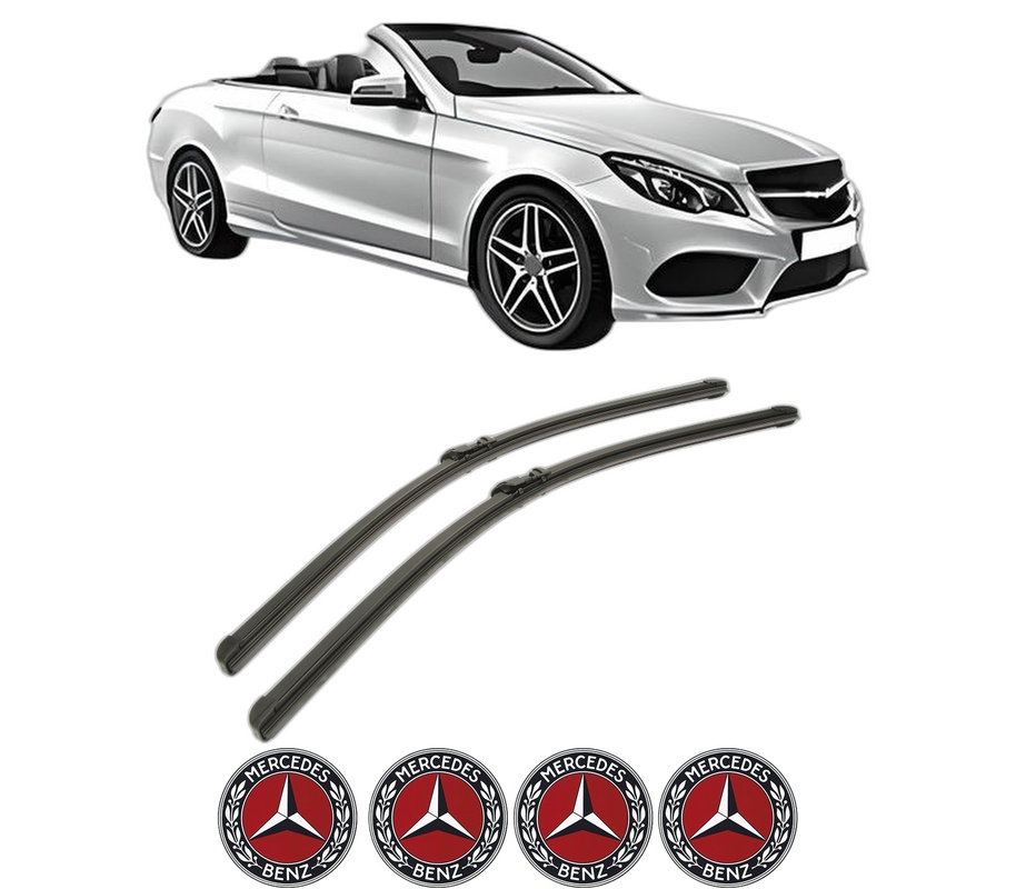 Set stergatoare auto MERCEDES-BENZ E-CLASS Convertible (A207) din 2010-2016, pentru parbriz auto, 2 bucati, Bosch Aerotwin, din cauciuc siliconat rezistent, 4 Stickere Auto MERCEDES-BENZ