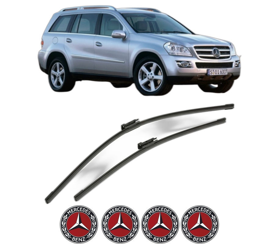 Set stergatoare auto MERCEDES-BENZ GL-CLASS (X164) din 2006-2012, pentru parbriz auto, 2 bucati, Bosch Aerotwin, din cauciuc siliconat rezistent, 4 Stickere Auto MERCEDES-BENZ