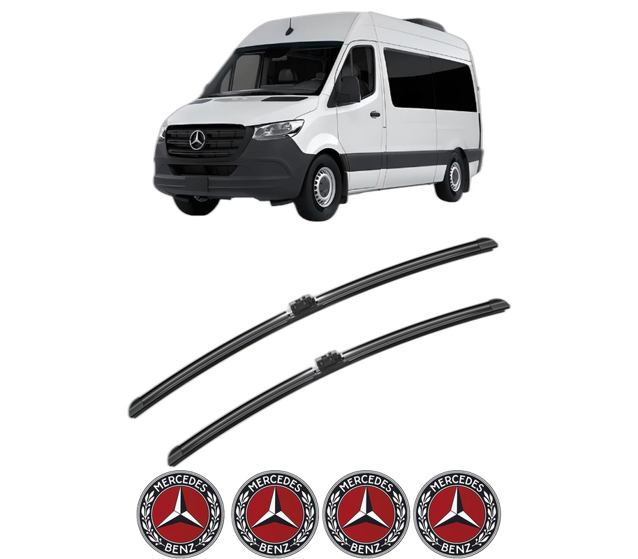 Set stergatoare auto MERCEDES-BENZ SPRINTER 3,5-t Tourer Bus (B907) din 2018-2021, pentru parbriz auto, 2 bucati, Bosch Aerotwin, din cauciuc siliconat rezistent, 4 Stickere Auto MERCEDES-BENZ