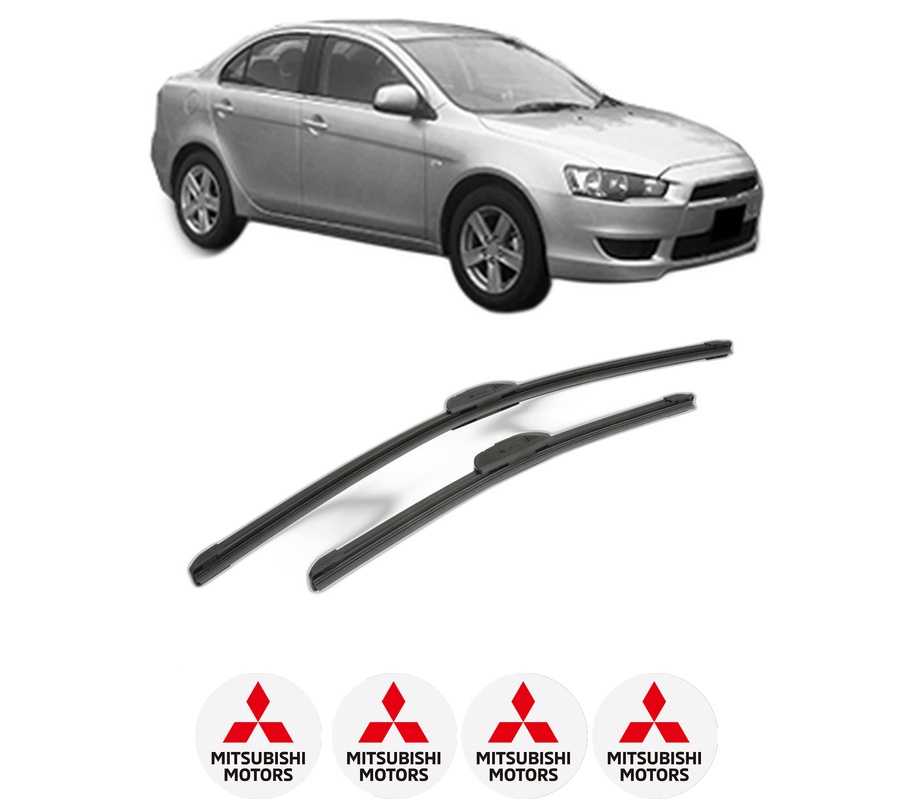 Set stergatoare auto MITSUBISHI LANCER VIII (CY_A, CZ_A) din 2007-2015, pentru parbriz auto, 2 bucati, Bosch Aerotwin Retrofit, din cauciuc siliconat rezistent, 4 Stickere Auto MITSUBISHI