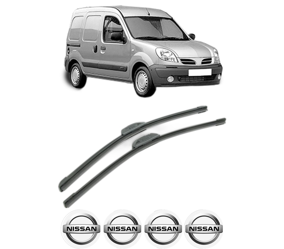 Set stergatoare auto NISSAN KUBISTAR Van (X76) din 2003-2009, pentru parbriz auto, 2 bucati, Bosch Aerotwin Retrofit, din cauciuc siliconat rezistent, 4 Stickere Auto NISSAN