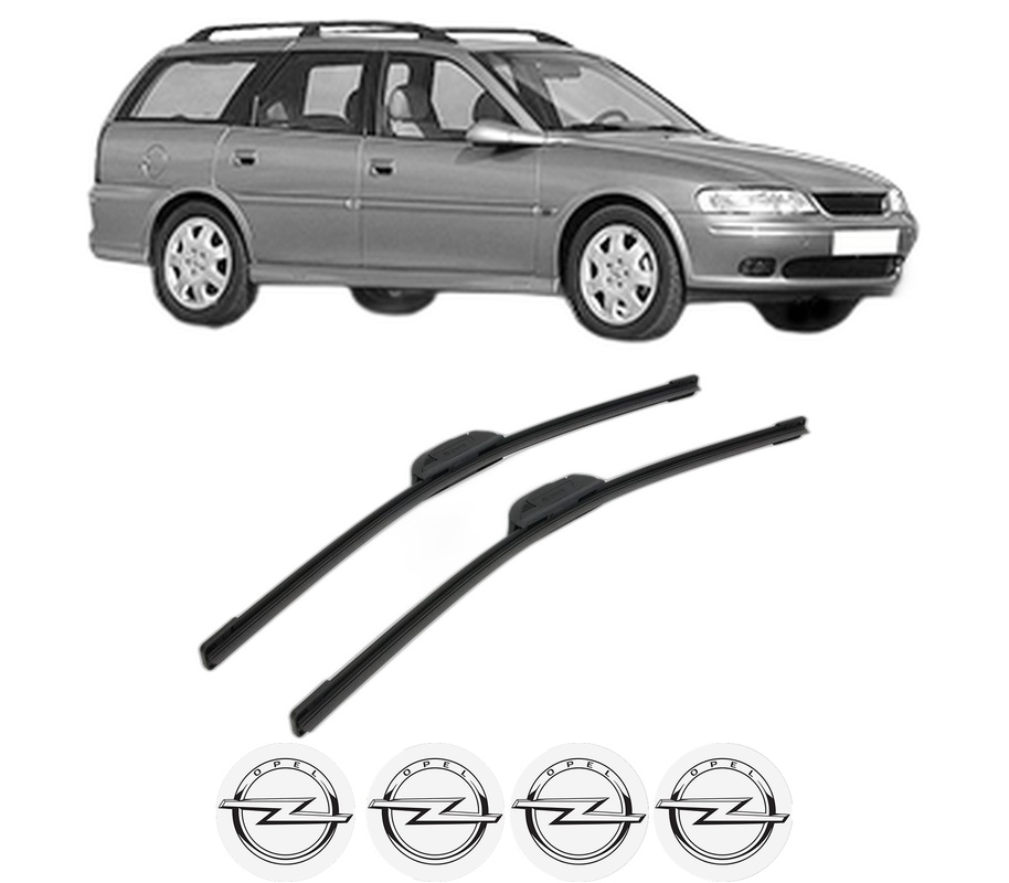 Set stergatoare auto OPEL VECTRA B Estate (J96) din 1996-2000, pentru parbriz auto, 2 bucati, Bosch Aerotwin Retrofit, din cauciuc siliconat rezistent, 4 Stickere Auto OPEL