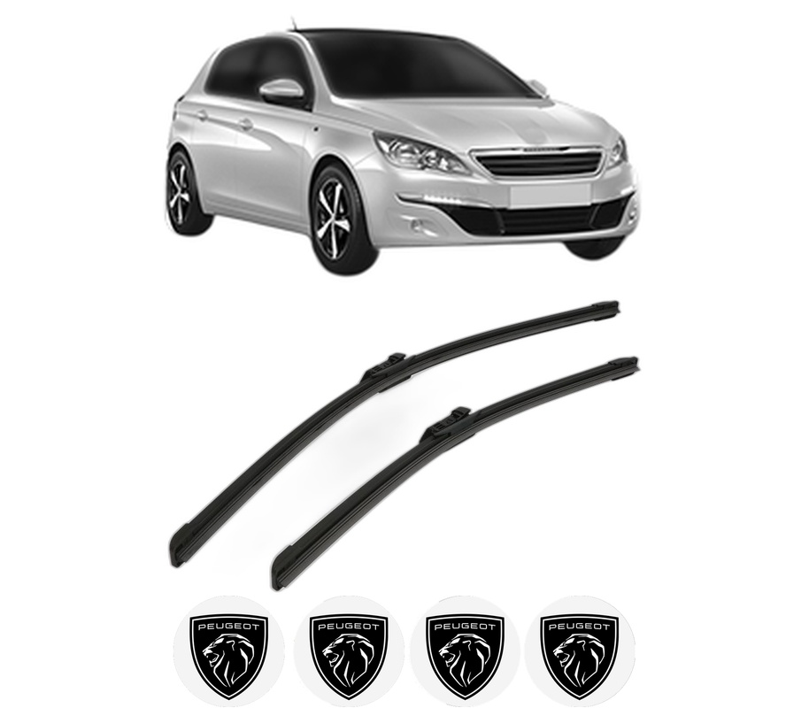 Set stergatoare auto PEUGEOT 308 Hatchback Van (LB_) din 2015-2021, pentru parbriz auto, 2 bucati, Bosch Aerotwin, din cauciuc siliconat rezistent, 4 Stickere Auto PEUGEOT
