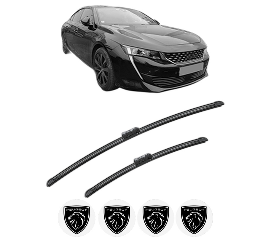 Set stergatoare auto PEUGEOT 508 II (FB_, FH_, F3_) din 2018-2021, pentru parbriz auto, 2 bucati, Bosch Aerotwin, din cauciuc siliconat rezistent, 4 Stickere Auto PEUGEOT