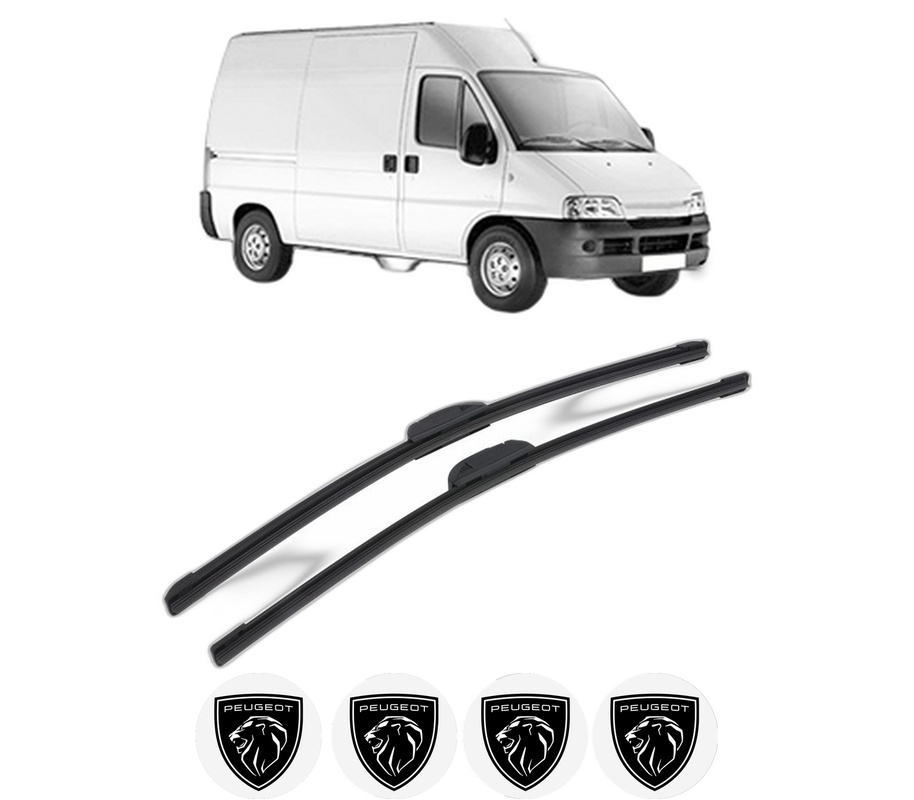 Set stergatoare auto PEUGEOT BOXER Van (244) din 2001-2009, pentru parbriz auto, 2 bucati, Bosch Aerotwin Retrofit, din cauciuc siliconat rezistent, 4 Stickere Auto PEUGEOT
