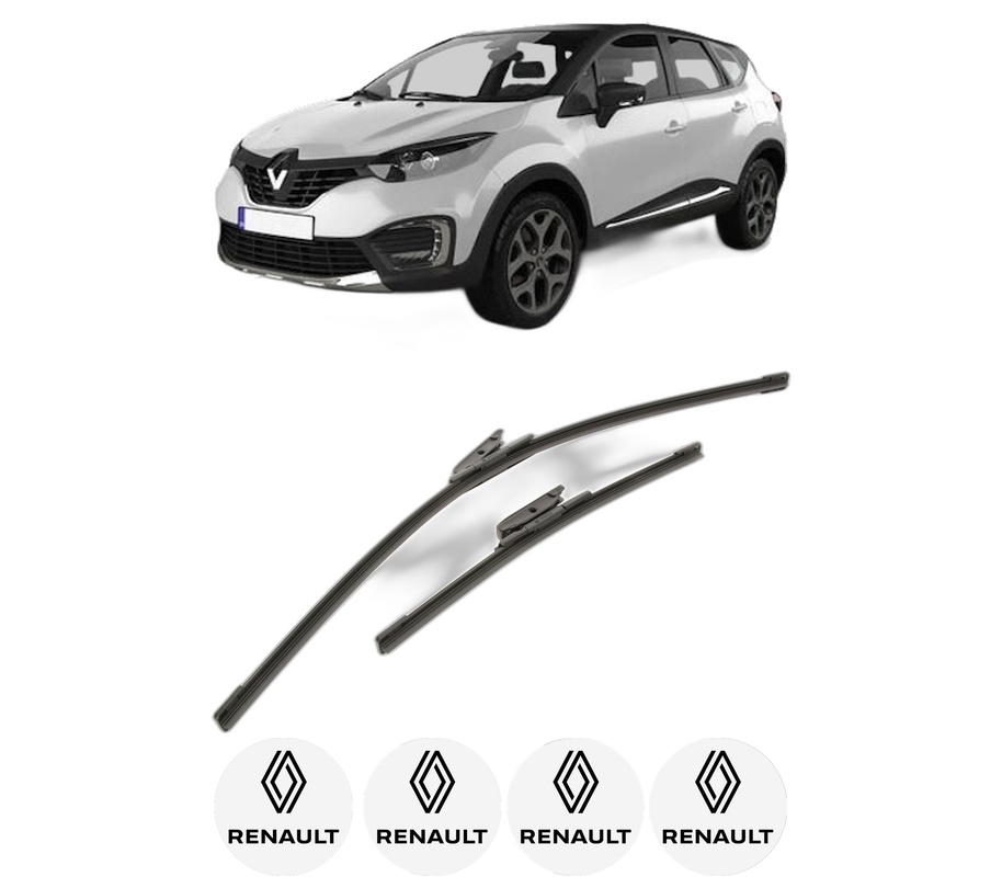 Set stergatoare auto RENAULT CAPTUR I (J5_, H5_) din 2013-2018, pentru parbriz auto, 2 bucati, Bosch Aerotwin, din cauciuc siliconat rezistent, 4 Stickere Auto RENAULT