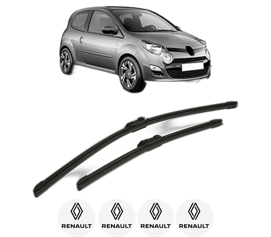 Set stergatoare auto RENAULT TWINGO II (CN0_) din 2007-2014, pentru parbriz auto, 2 bucati, Bosch Aerotwin, din cauciuc siliconat rezistent, 4 Stickere Auto RENAULT