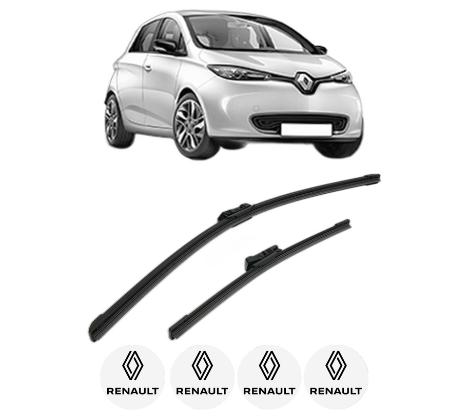 Set stergatoare auto RENAULT ZOE (BFM_) din 2012-2019, pentru parbriz auto, 2 bucati, Bosch Aerotwin, din cauciuc siliconat rezistent, 4 Stickere Auto RENAULT