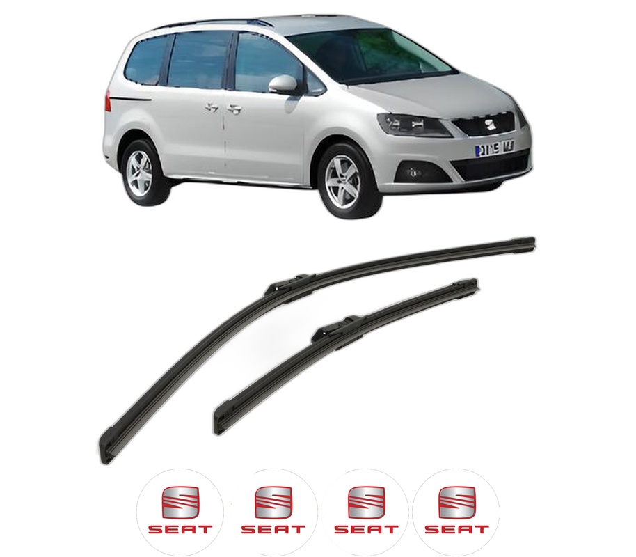 Set stergatoare auto SEAT ALHAMBRA (710, 711) din 2010-2022, pentru parbriz auto, 2 bucati, Bosch Aerotwin, din cauciuc siliconat rezistent, 4 Stickere Auto SEAT
