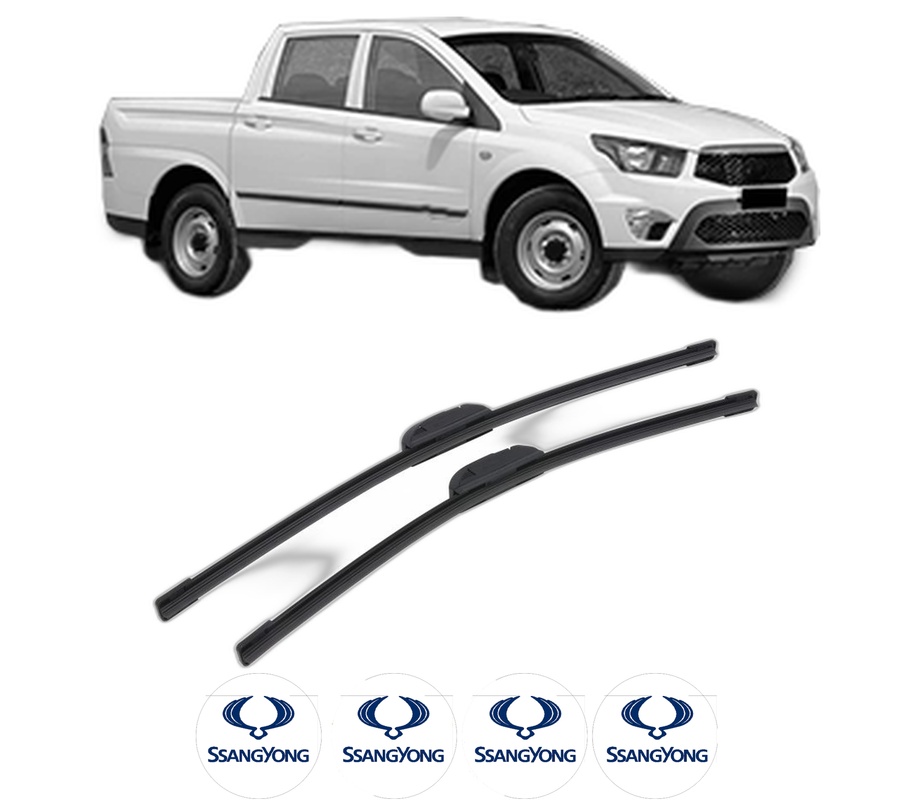 Set stergatoare auto SSANGYONG ACTYON SPORTS II din 2012-2015, pentru parbriz auto, 2 bucati, Bosch Aerotwin Retrofit, din cauciuc siliconat rezistent, 4 Stickere Auto SSANGYONG