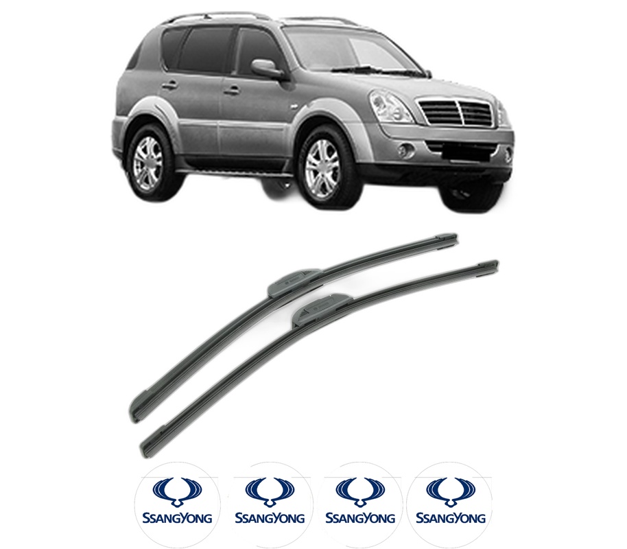 Set stergatoare auto SSANGYONG REXTON / REXTON II VAN din 2011-2013, pentru parbriz auto, 2 bucati, Bosch Aerotwin Retrofit, din cauciuc siliconat rezistent, 4 Stickere Auto SSANGYONG