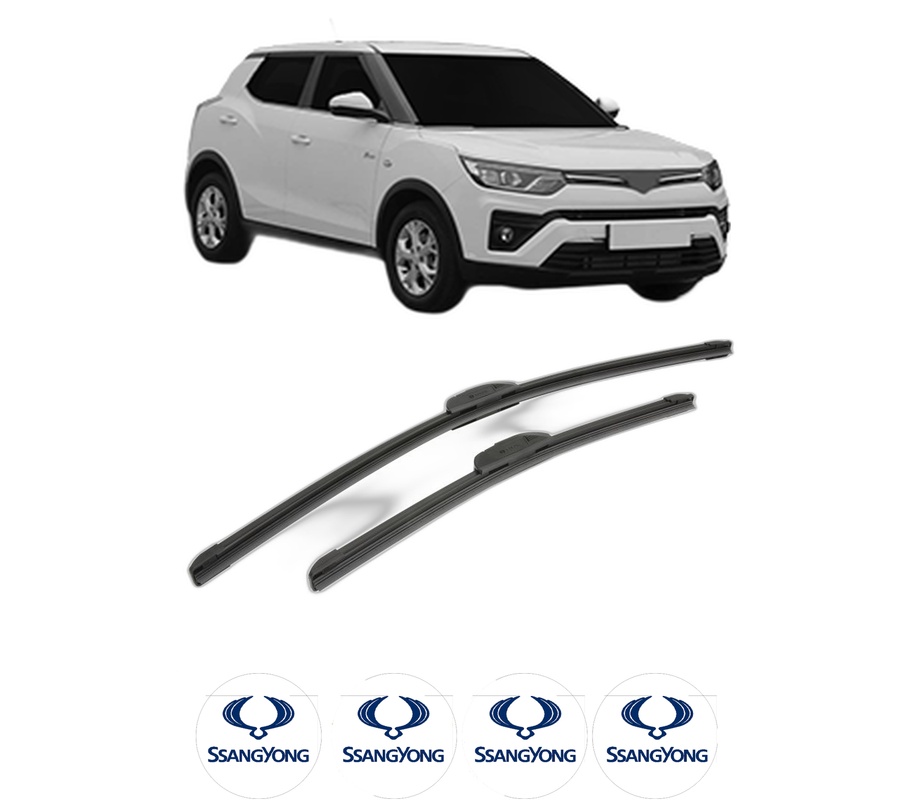 Set stergatoare auto SSANGYONG TIVOLI GRAND din 2021, pentru parbriz auto, 2 bucati, Bosch Aerotwin Retrofit, din cauciuc siliconat rezistent, 4 Stickere Auto SSANGYONG