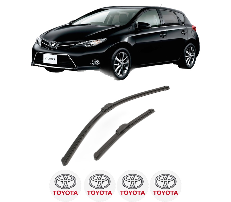 Set stergatoare auto TOYOTA AURIS (_E18_) din 2012-2015, pentru parbriz auto, 2 bucati, Bosch Aerotwin Retrofit, din cauciuc siliconat rezistent, 4 Stickere Auto TOYOTA