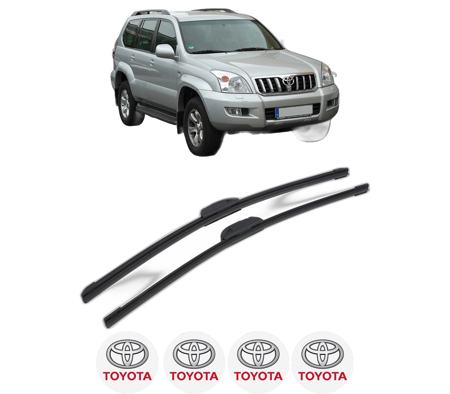 Set stergatoare auto TOYOTA LAND CRUISER PRADO (_J12_) din 2002-2010, pentru parbriz auto, 2 bucati, Bosch Aerotwin Retrofit, din cauciuc siliconat rezistent, 4 Stickere Auto TOYOTA
