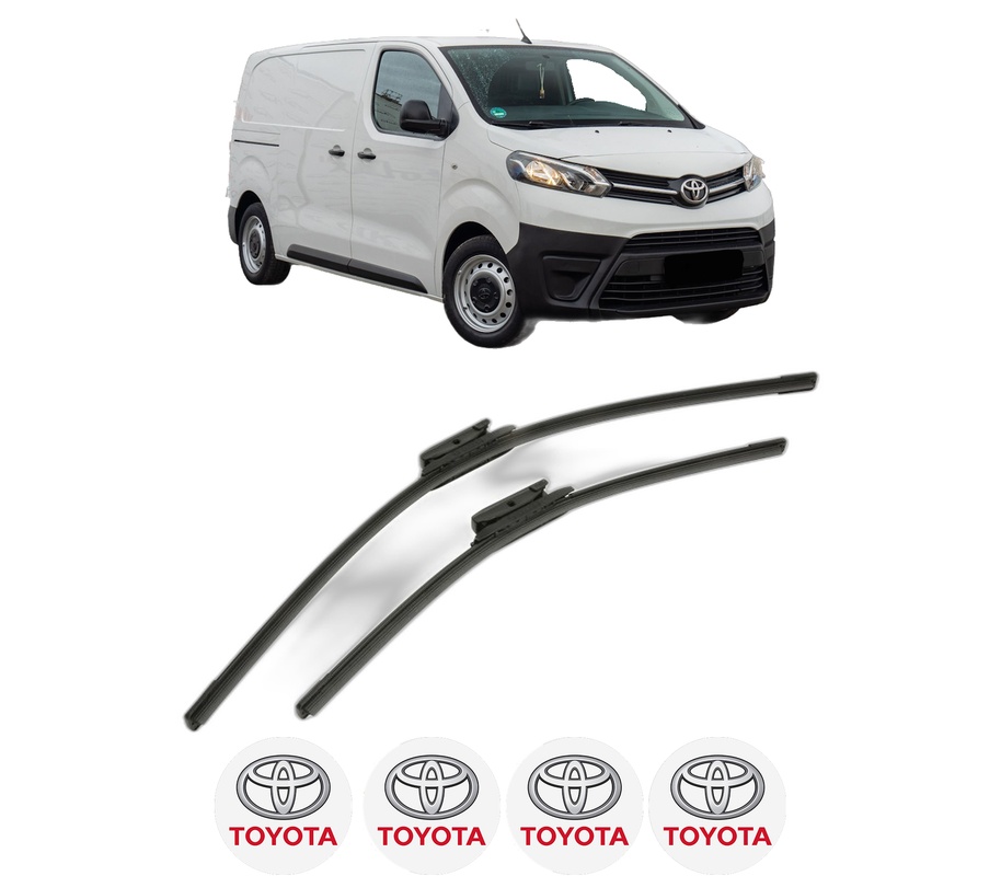 Set stergatoare auto TOYOTA PROACE Van (MDZ_) din 2016-2024, pentru parbriz auto, 2 bucati, Bosch Aerotwin, din cauciuc siliconat rezistent, 4 Stickere Auto TOYOTA
