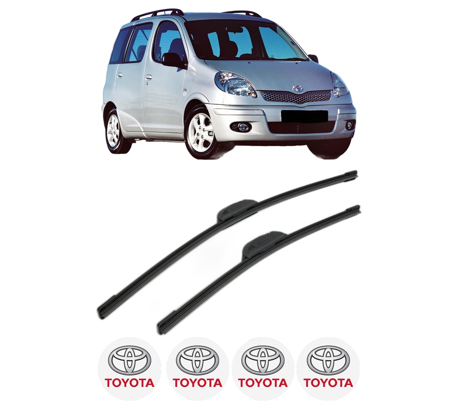 Set stergatoare auto TOYOTA YARIS VERSO VAN (_P2_) din 2000-2003, pentru parbriz auto, 2 bucati, Bosch Aerotwin Retrofit, din cauciuc siliconat rezistent, 4 Stickere Auto TOYOTA