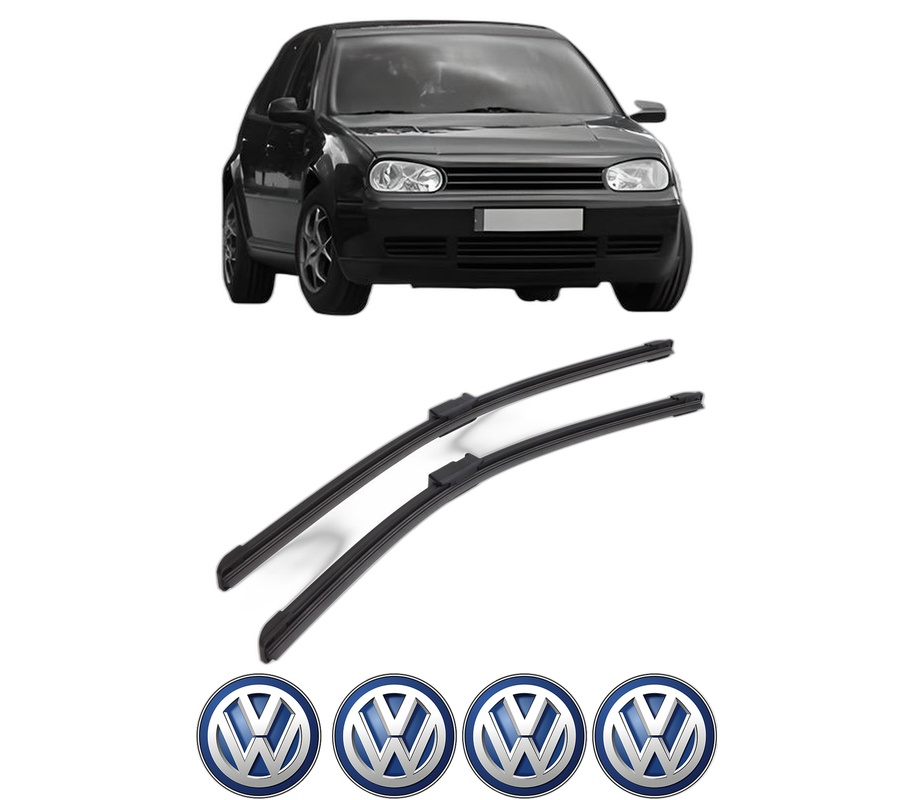 Set stergatoare auto Volkswagen GOLF IV Van (1J1) din 1997-2004, pentru parbriz auto, 2 bucati, Bosch Aerotwin, din cauciuc siliconat rezistent, 4 Stickere Auto Volkswagen
