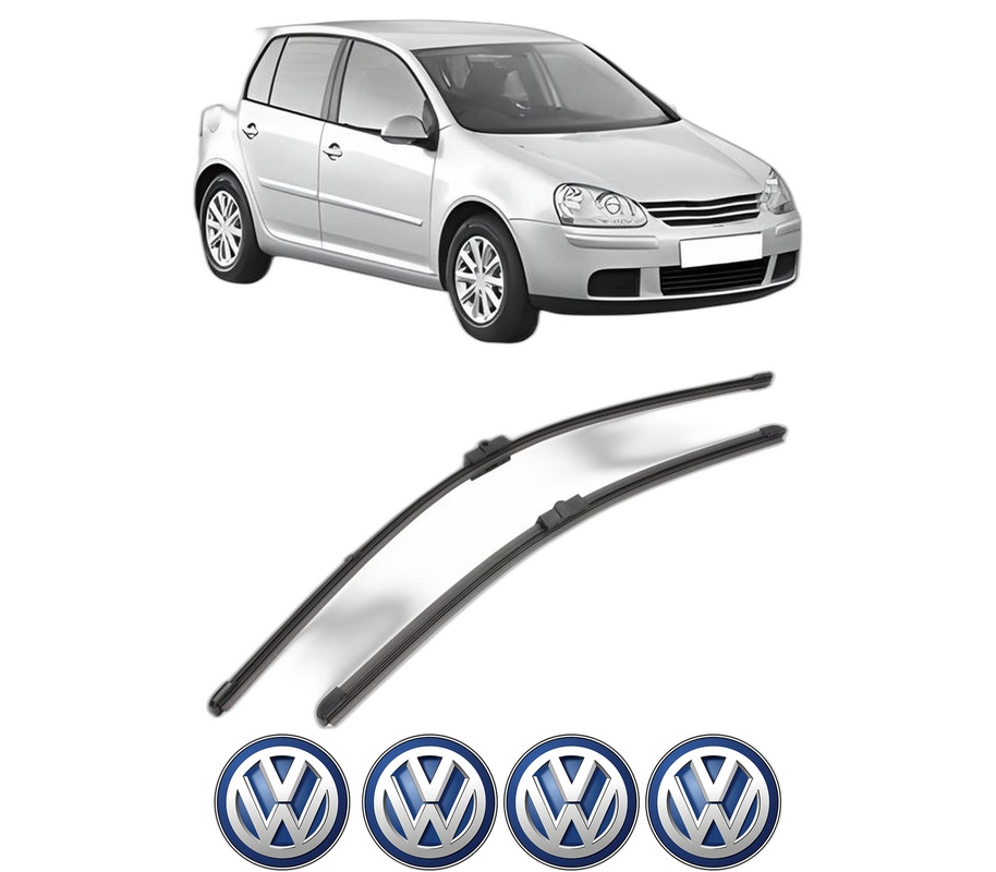 Set stergatoare auto Volkswagen GOLF V (1K1) din 2003-2009, pentru parbriz auto, 2 bucati, Valeo Silencio Xtrm, din cauciuc siliconat rezistent, 4 Stickere Auto Volkswagen