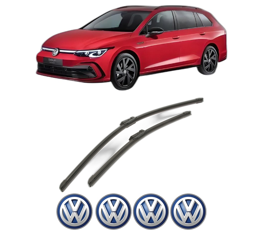Set stergatoare auto Volkswagen GOLF VIII Variant (CG5, DB5) din 2020-2024, pentru parbriz auto, 2 bucati, Bosch Aerotwin, din cauciuc siliconat rezistent, 4 Stickere Auto Volkswagen