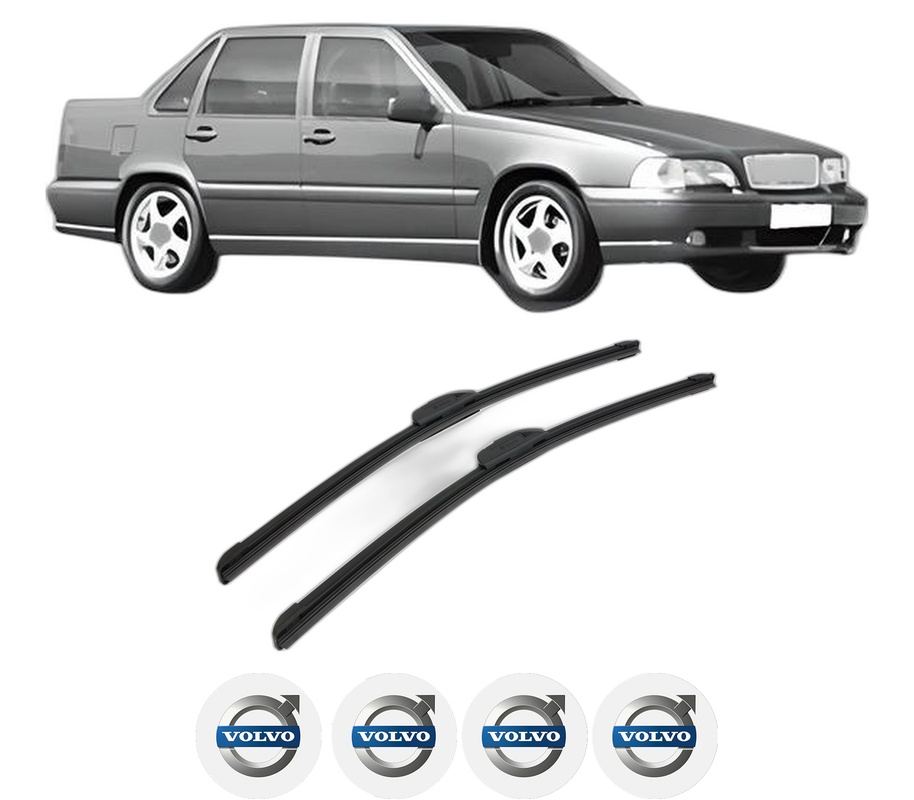 Set stergatoare auto VOLVO S70 (874) din 1996-2000, pentru parbriz auto, 2 bucati, Bosch Aerotwin Retrofit, din cauciuc siliconat rezistent, 4 Stickere Auto VOLVO