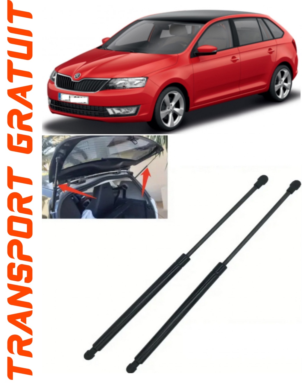 Set 2 amortizoare Haion portbagaj pentru masina SKODA Rapid