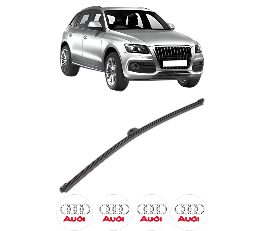 Stergator lamela spate AUDI Q5 (8RB) din 2008 - 2017, pentru luneta auto, Valeo Silencio Xtrm, din cauciuc siliconat rezistent, 4 Stickere Auto AUDI