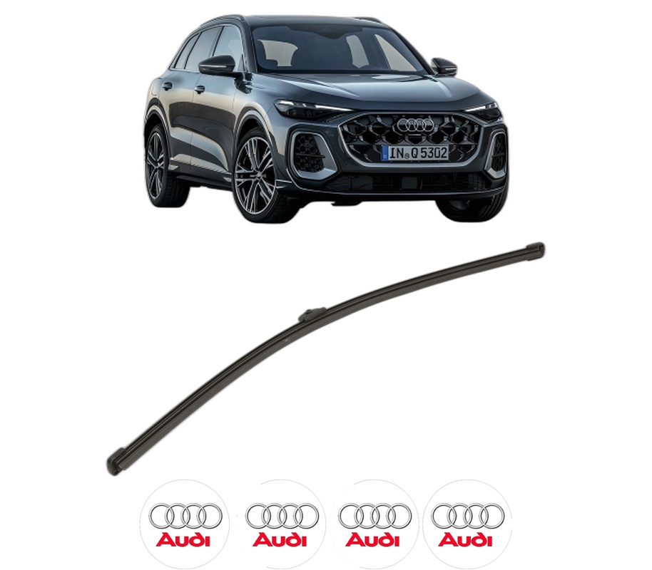 Stergator lamela spate AUDI Q5 (GUB) din 2025, pentru luneta auto, Valeo Silencio Xtrm, din cauciuc siliconat rezistent, 4 Stickere Auto AUDI
