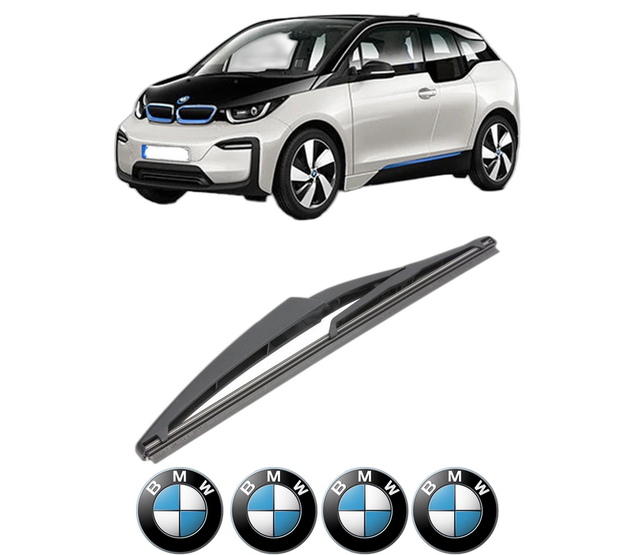 Stergator lamela spate BMW Seria i3 (I01) din 2013, pentru luneta auto, Valeo Silencio, din cauciuc siliconat rezistent, 4 Stickere Auto BMW