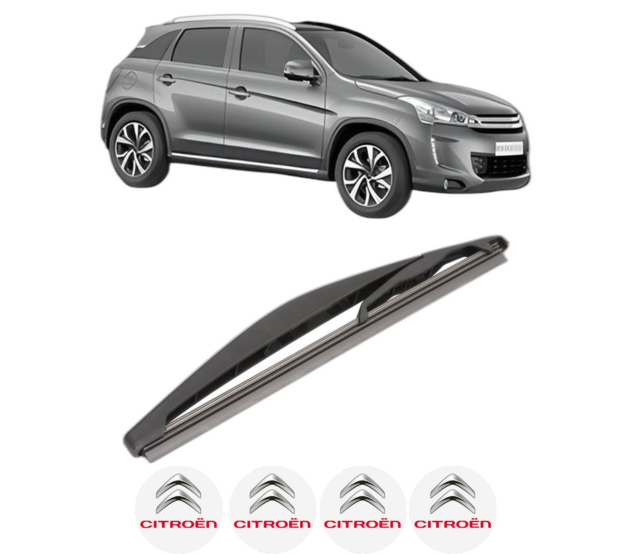 Stergator lamela spate CITROEN C4 AIRCROSS din 2012, pentru luneta auto, Valeo Silencio, din cauciuc siliconat rezistent, 4 Stickere Auto CITROEN